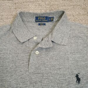 Polo Ralph Lauren Polo Shirt Mens Large Gray Custom Slim Fit Cotton Pony Logo